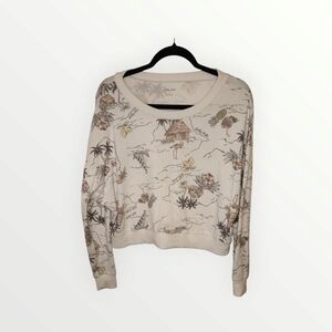 Gilly Hicks Island Sweater Sz S Soft Pull Crew Neck Soft Crop Top Sail